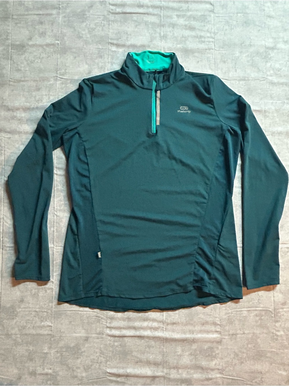 Kalenji Teal Quarter-Zip Performance Top Activewear